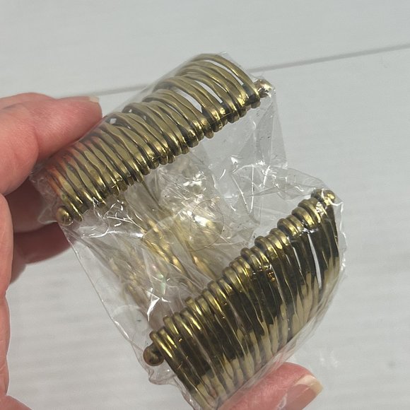 Trades of Hope Bracelet Gold Tone Multi Strand Open Cuff Made in India New - Picture 5 of 6